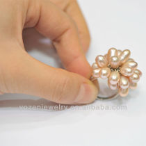 2013 hotting selling wholesale 6-7mm rice freshwater pearl ring