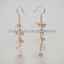 Multicolor Freshwater Pearl gold plated earrings