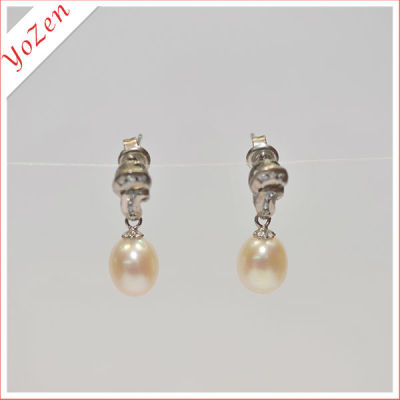2013 style Pink Freshwater Pearl Stud Earrings