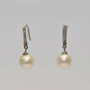 2013 style near round freshwater pearl stud earring jewelry