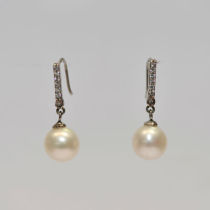 2013 style near round freshwater pearl stud earring jewelry