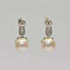 Oblate Shape White silver Pearl Earrings