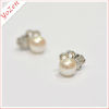 2013 Oblate Shape Freshwater Pearl Stud Earrings