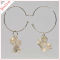 Crystal White Color Near Round ShapeFreshwater Pearl dangle Earrings