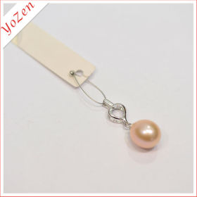 Elegant heart shape freshwater pearl jewelry pendant parts