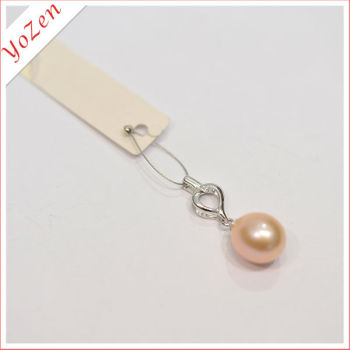 Elegant heart shape freshwater pearl jewelry pendant parts