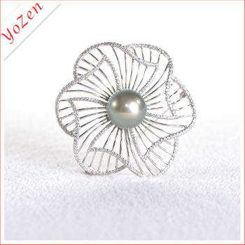 925 sterling silver christmas brooch pearl jewelry