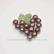 grape shape round purple freshwater pearl brooch jewelry