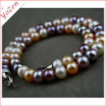 Christmas gift multicolor freshwater pearl fashion new design pearl necklace