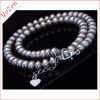 Wholesale grey color shinning freshwater pearl necklace