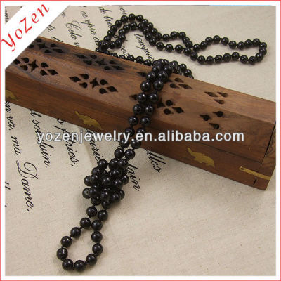 Long dyeing color costume pearls necklace