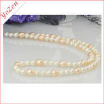 New fashion design rice and round feshwater Pearl Necklace