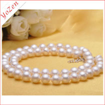 Beautiful white freshwater pearl with rhinestone wedding pearl pendant necklace