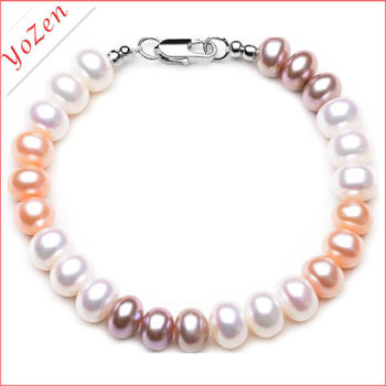 New design multicolor crystal,shell,freshwater pearl charm bracelet