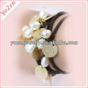 Korea velvet and white color rice shape freshwater pearl bracelet