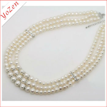Nature white freshwater pearl fashionable necklaces