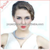 White crystal and grey color freshwater pearl necklace set