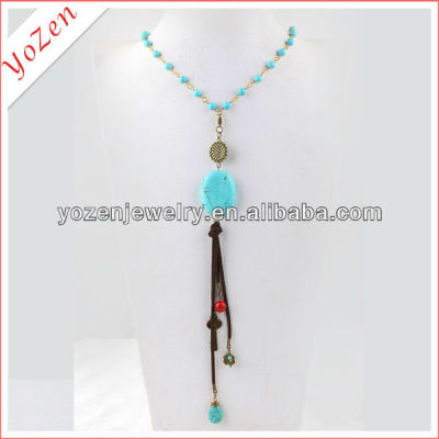 Turquoise and coral long necklace designs