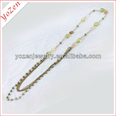 Charming grey freshwater pearl and crystal long pearl necklace designs