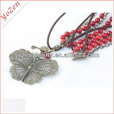 Charming red coral and freshwater pearl and stone long pearl necklace designs