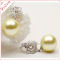 fashion design round golden pearl earring