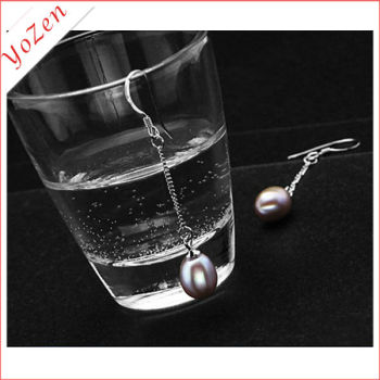 925 silver hook freshwater pearl earring
