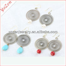 Charming rice or near round shape freshwater pearl earring