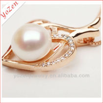 Natural near round coral pearl pendant three color heart shape