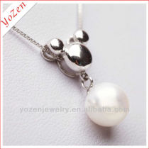 Natural near round pearl pendant three color miky shape