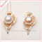 Natural near round pearl pendant three color wing shape