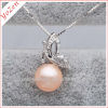 10-11 Natural round pearl pendant 925 silver