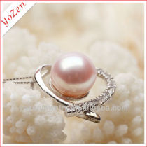 Natural freshwater pink pearl pendant 925 silver rose gold