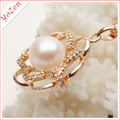 Natural freshwater pearl pendant 925 sterling silver rose gold