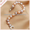 Charming natural color near round freshwater pearl bracelet