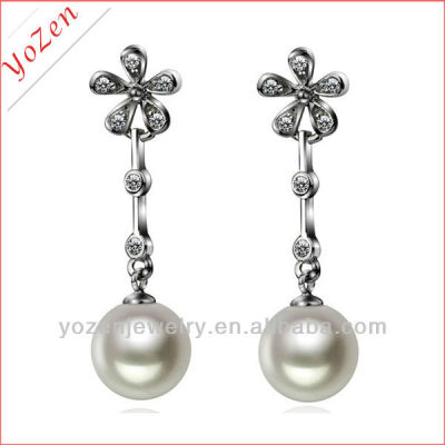 natural flower pearl earring sterling silver