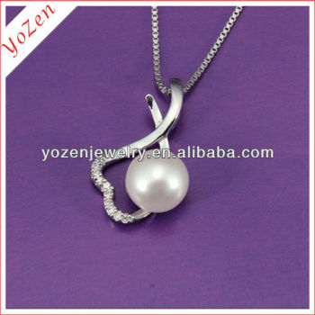 Charming button shape white freshwater pearl pendant jewelry