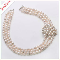 Factory outlet 2013 new design classical multistrand white freshwater pearl necklace hyderabad