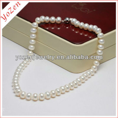 Charming button shape Freshwater Pearl Beads Necklace