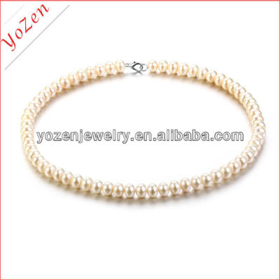 Oblate shape Freshwater Pearl Beads Necklace