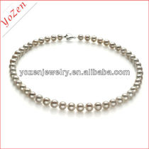 Heart shape clasp and grey near round Freshwater Pearl Beads Necklace