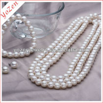 White Round Freshwater Pearl Beads Necklace