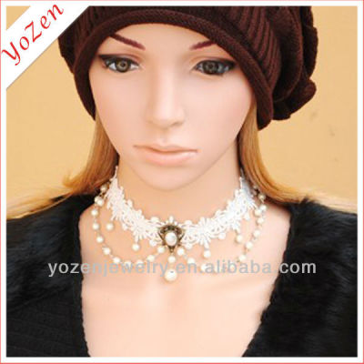 New design Pearl lace necklace