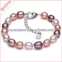 Wholesale multicolor new style rice shape freshwater pearl bracelet