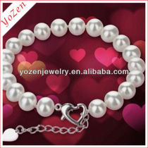 Elegant white button freshwater pearl bracelet