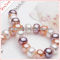 Elegant multicolo freshwater pearl bracelet