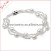 Elegant white rice freshwater pearl friendship bracelet