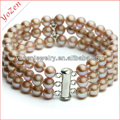 Elegant purple freshwater pearl friendship bracelet