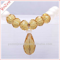 2013 lastest design crystal freshwater pearl bracelet with diamond