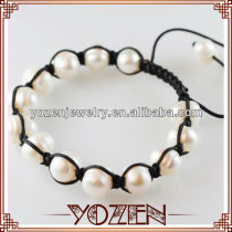 Beautiful string freshwater pearl friendship charm bracelet