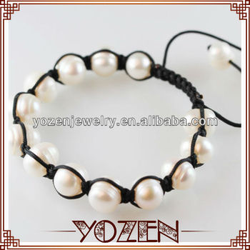 Beautiful string freshwater pearl friendship charm bracelet